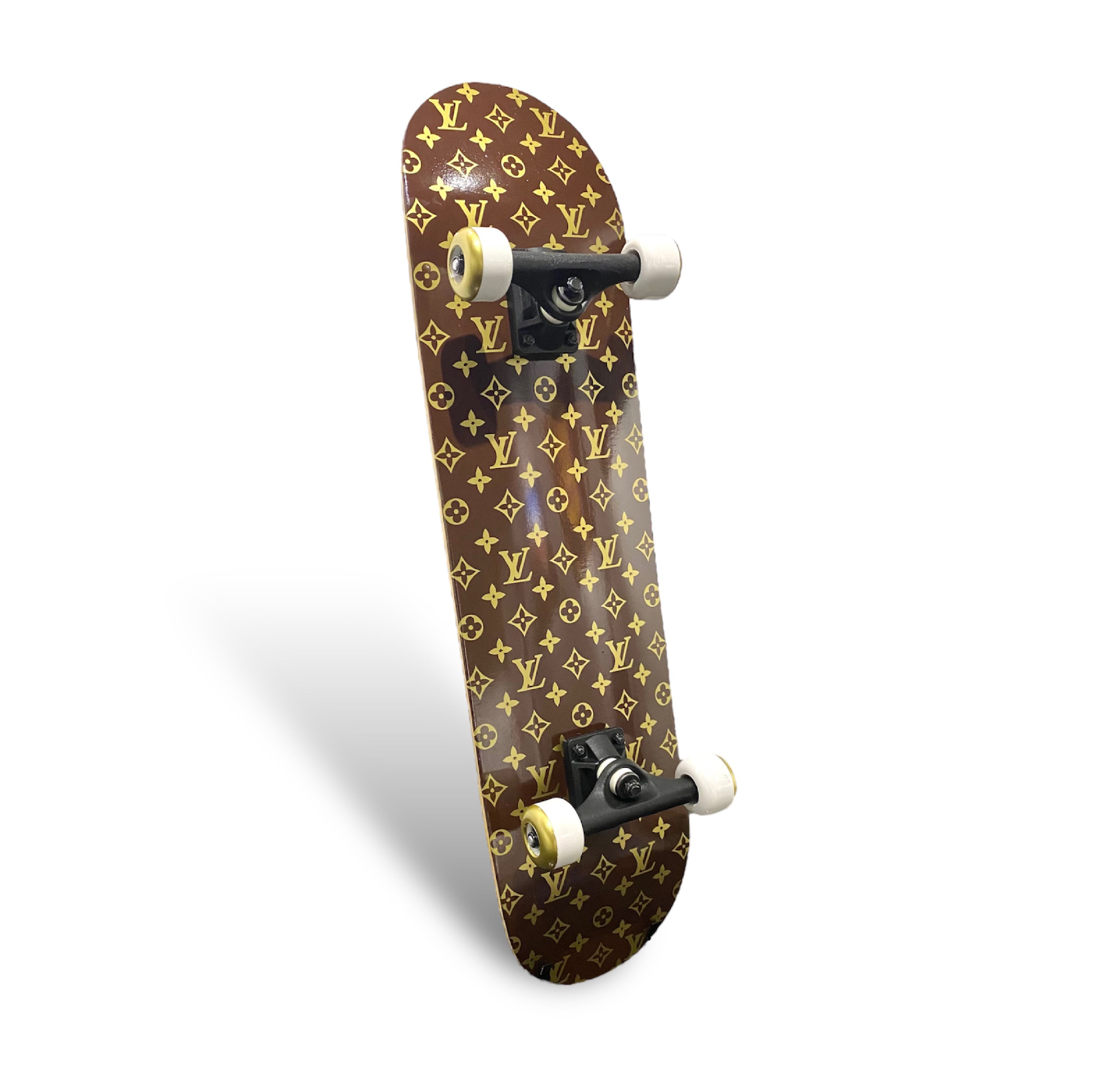 Designer Skateboard Gold Brown